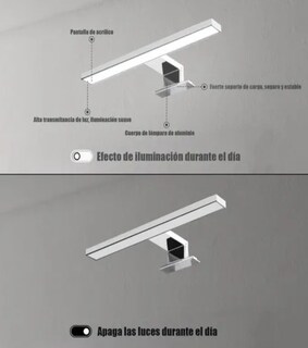 Foto 4 | Lámpara Led De Pared Moderna Luz Blanca 30cm Lab.g Plata