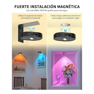 Foto 2 | Lámparas De Pared Inalámbricas Con Mando A Distancia 3 Pcs Eo Safe Imports Esi-20536 Negro