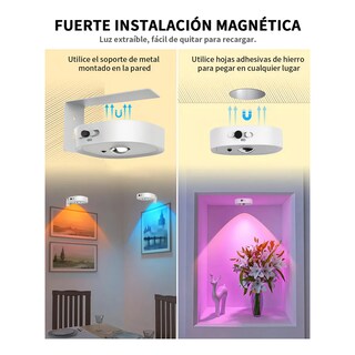 Foto 2 | Lámparas De Pared Inalámbricas Con Mando A Distancia 3 Pcs Eo Safe Imports Esi-20535 Blanco