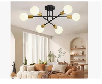 Foto 1 | Lámpara De Techo Decorativas Moderna De 6 Pared Luces Blanco