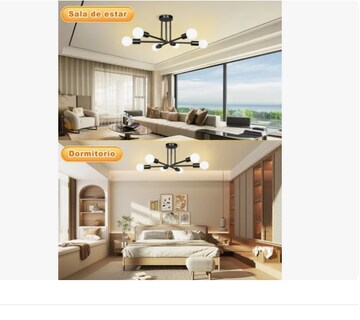 Foto 3 | Lámpara De Techo Decorativas Moderna De 6 Pared Luces Blanco