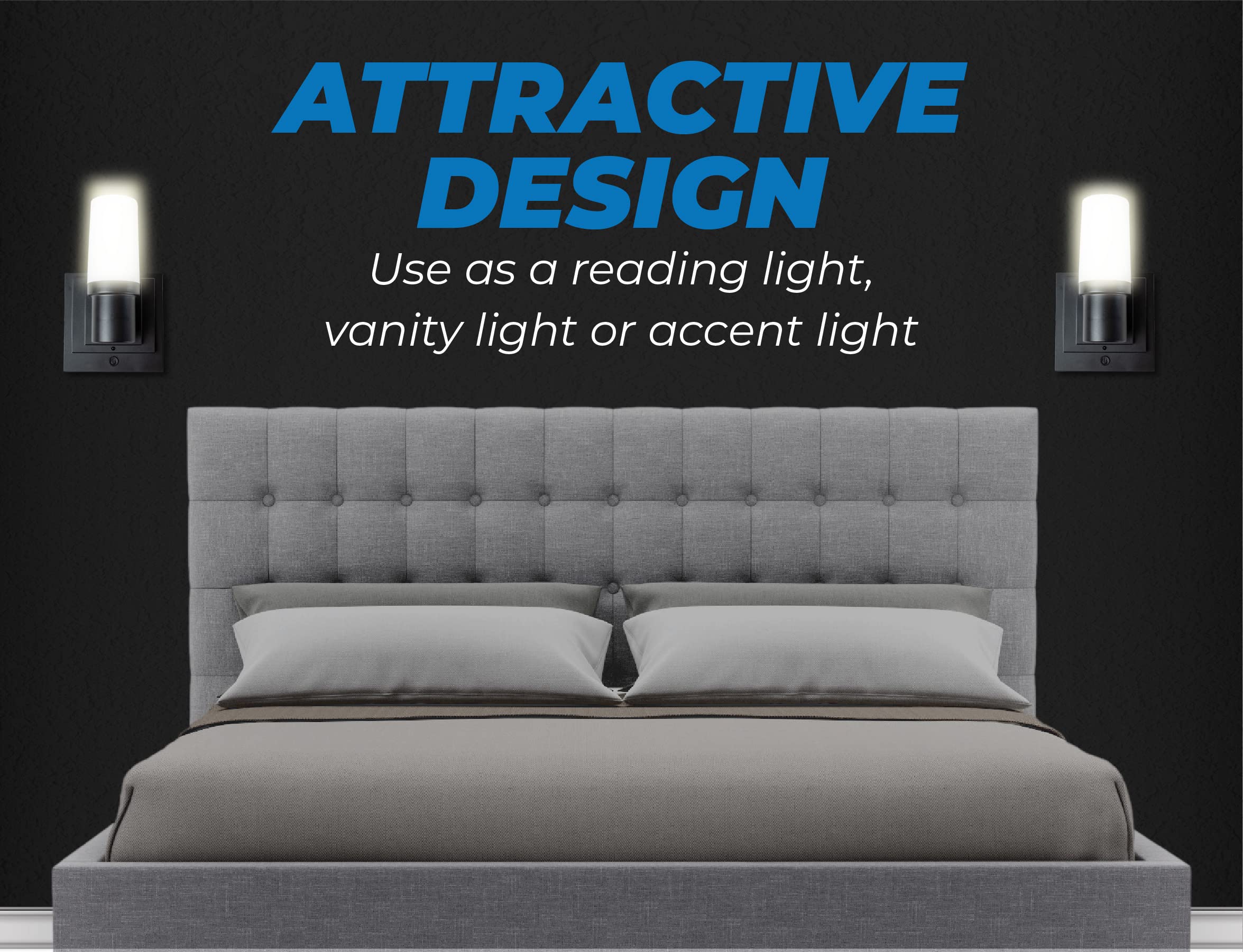 Foto 7 | Lámpara De Pared Con Pilas Westek  Paquete De 2  Con Mando A Distancia  Color Negro - Venta Internacional.