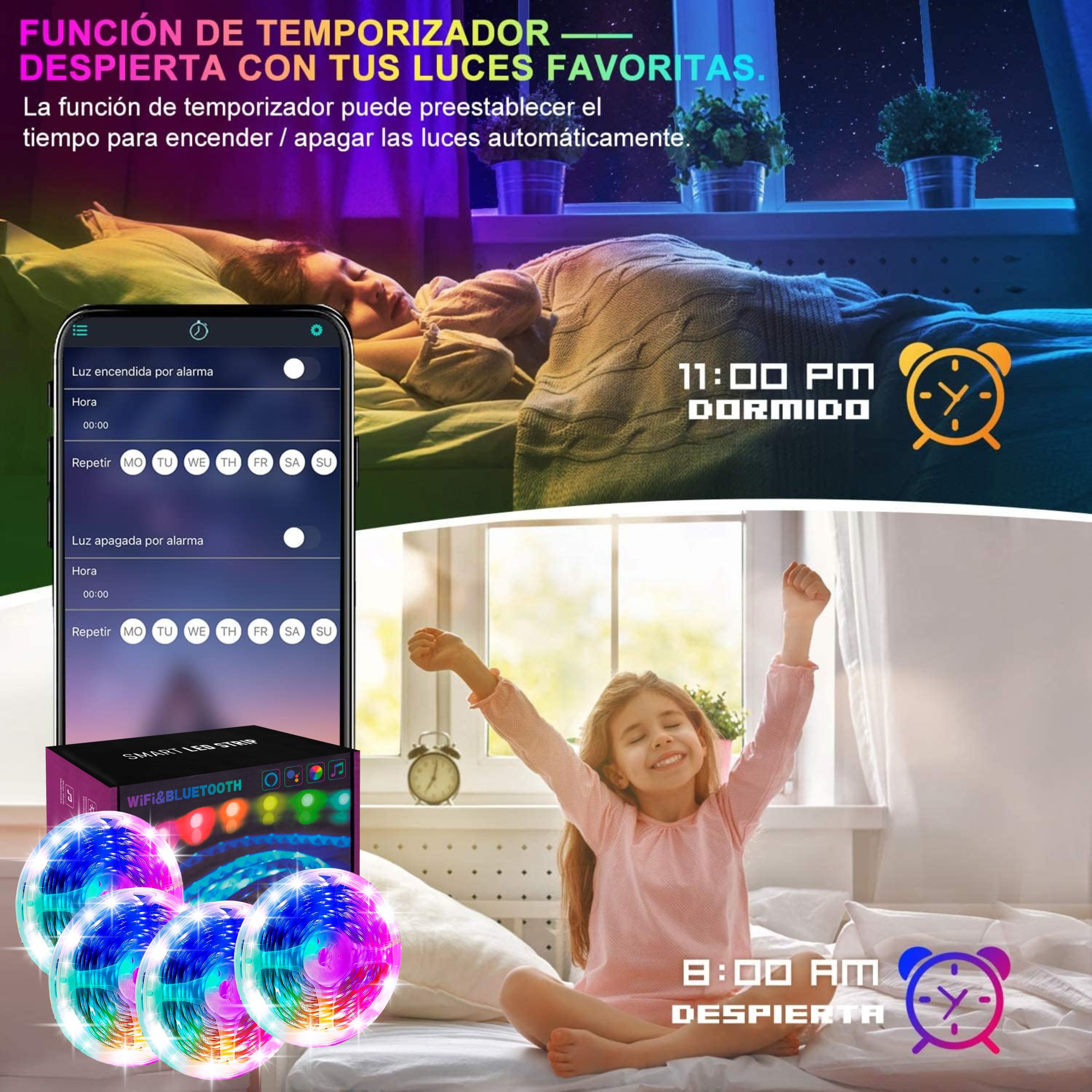 Foto 7 pulgar | Tira LED RGB Smart WiFi 20m con Control por Voz y Programación Inteligente