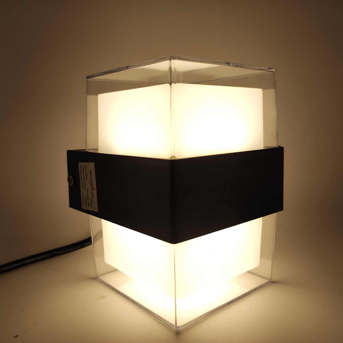 Foto 4 pulgar | Lampara Arbotante Doble Luz Cubo Vintage Elegante Exterior E Interior 18w