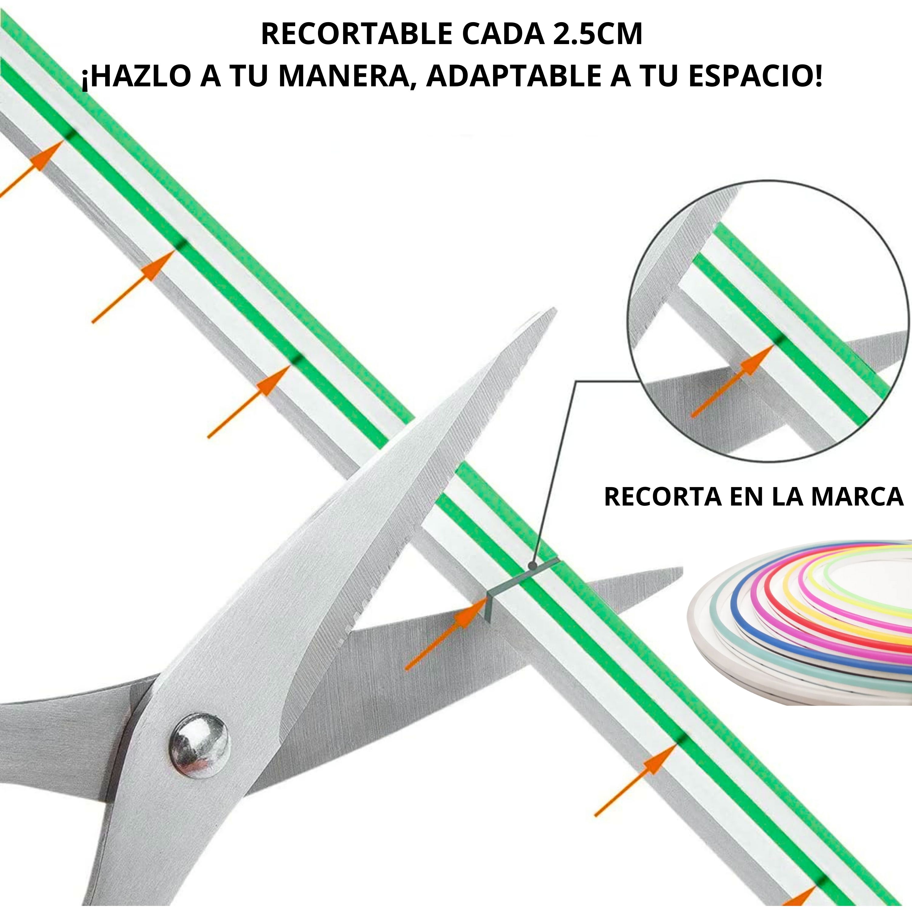 Foto 5 | Tira Led Neón Flex Unicolor Decorativa 5 Metros Con Fuente De Alimentación