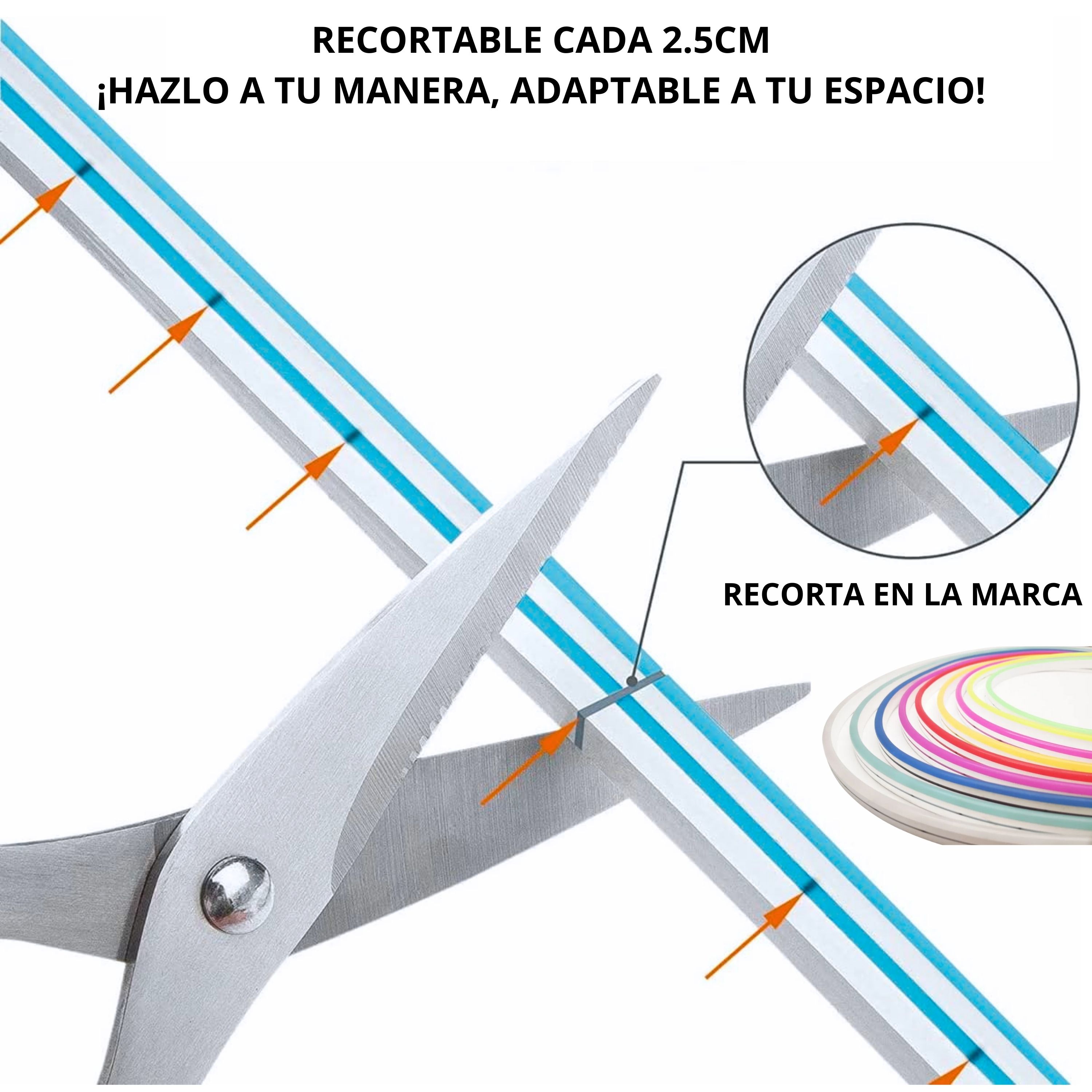 Foto 5 | Tira Led Neón Flex Unicolor Decorativa 5 Metros Con Fuente De Alimentación