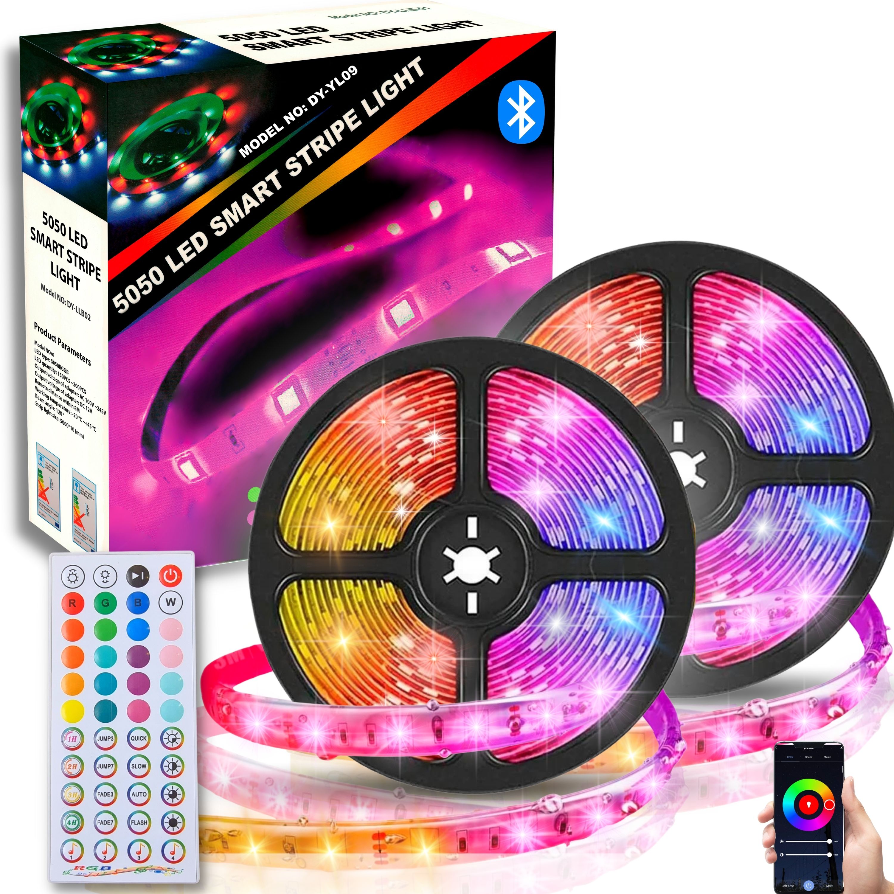 Foto 2 pulgar | Tira Led Rgb Bluetooth 20m (2x10m) Controlable Por App | Audiorítmica | Colores Pastel