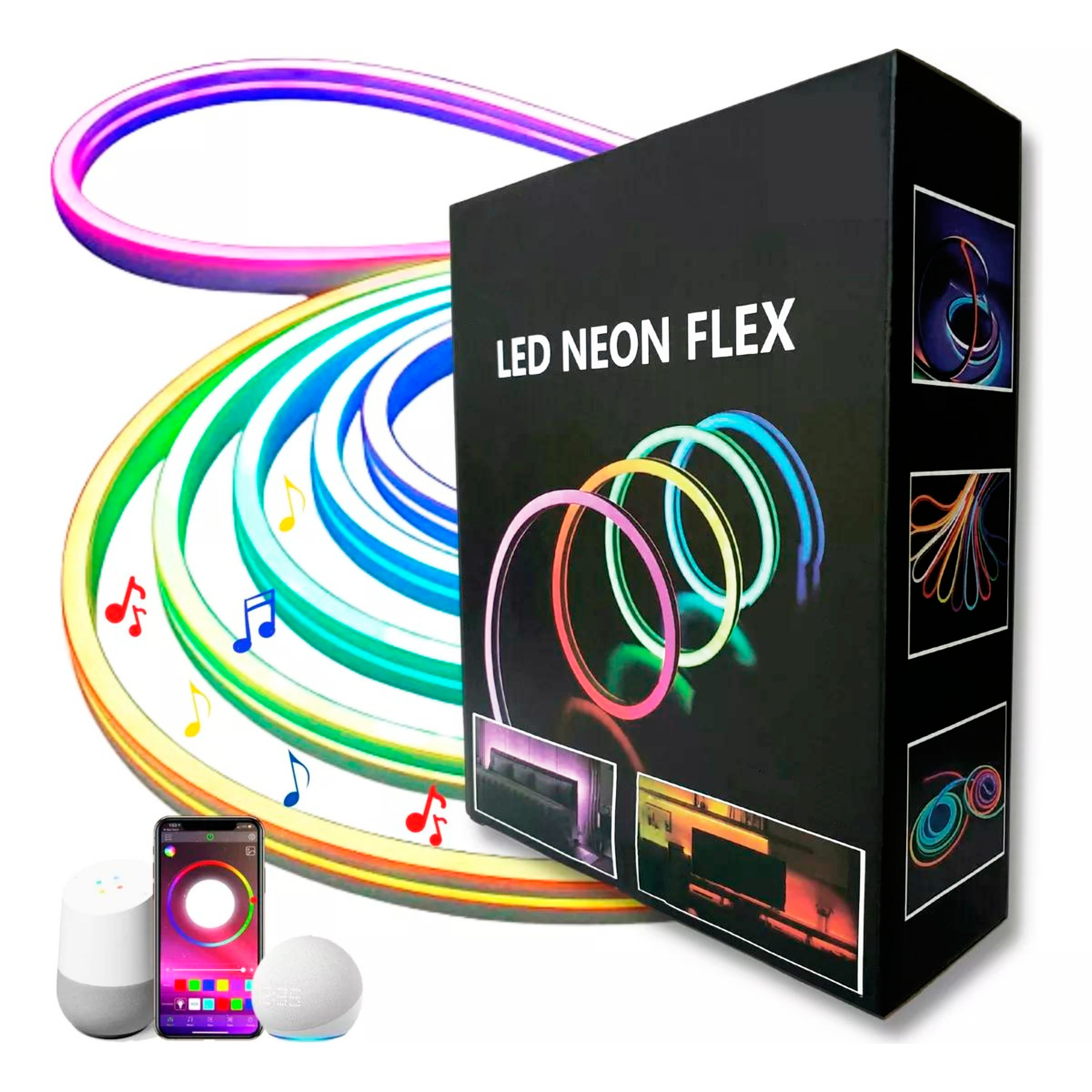 Foto 2 pulgar | Tira Led Neon Flex Rgb Bluetooth Smart 5m - Control App, Diy, Audiorrítmica - Gamer Y Decoración Interior Y Exterior