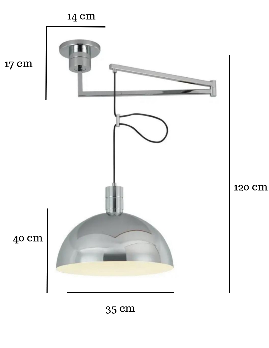 Foto 4 pulgar | Campana Plateada con Brazo Flexible Iluminación Luz Vic para Oficina Habitación y Estudio