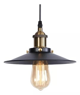 Foto 1 | Lámpara Vintage Industrial Techo Iluminación Negro Mate