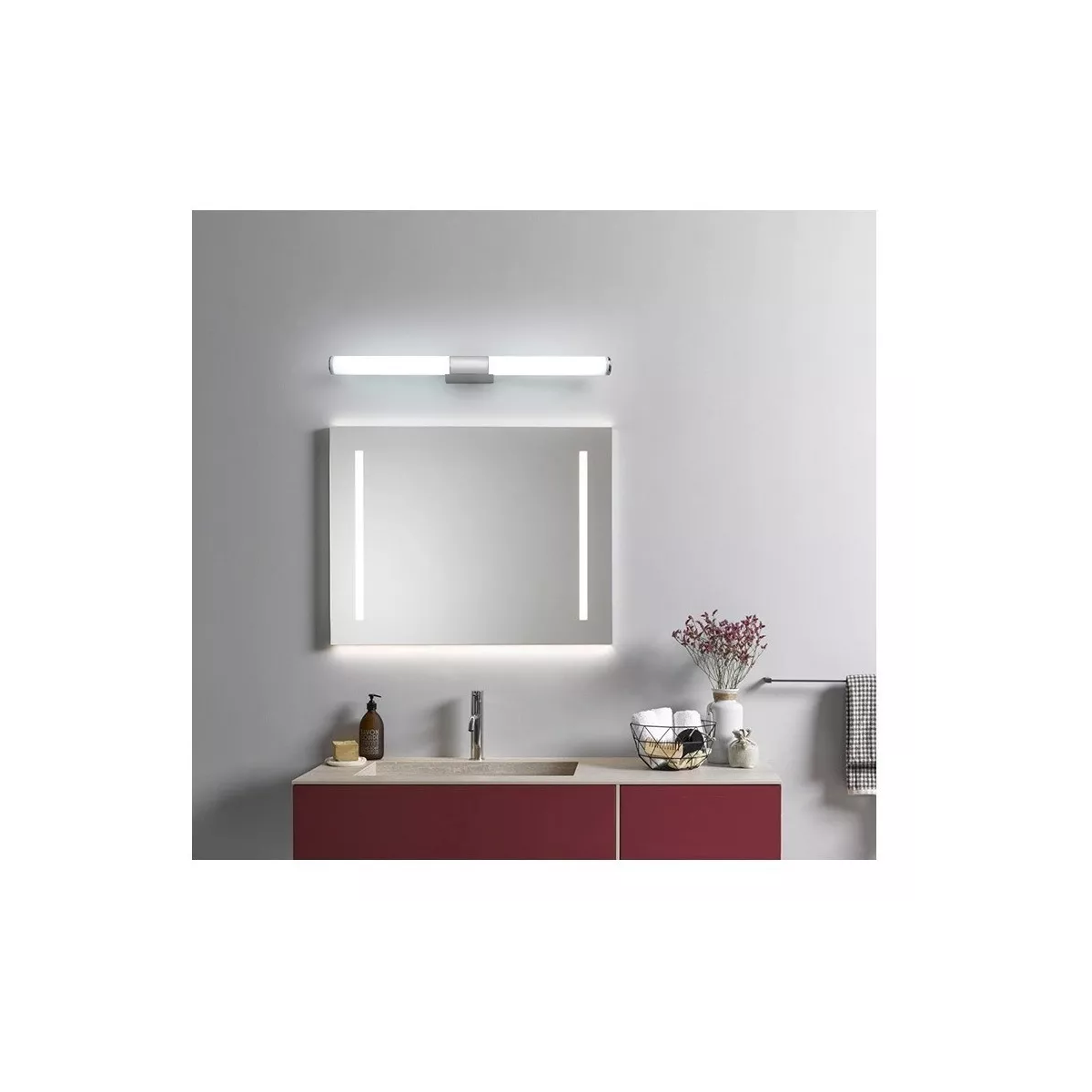 Foto 4 pulgar | Lámpara Pared Espejo Baño 40cm Led, Luz Blanca Warm Light Eo Safe Imports Esi-14303 Blanco