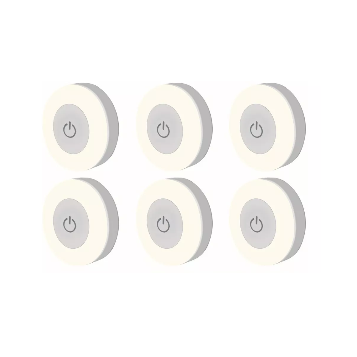 Luz De Led Clóset Lámpara Armario Noche Recargable Usb 6pzs Eo Safe Imports Esi-14301 Blanco