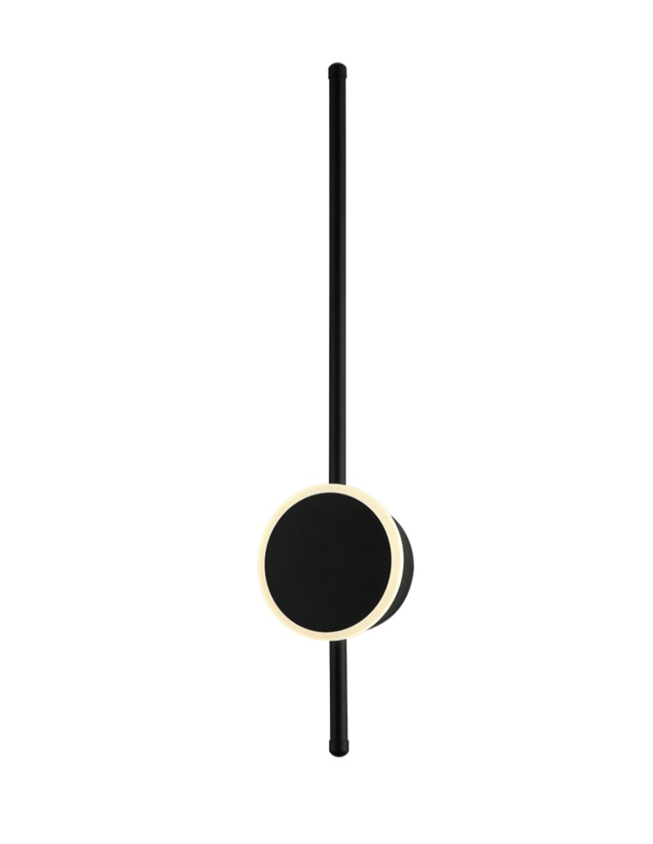 Foto 2 pulgar | Arbotante Minimalista Negro Circulo Con Barra Vertical Led