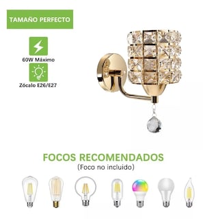 Foto 3 | Lámpara De Pared Modernas Para El Hogar, Dorado