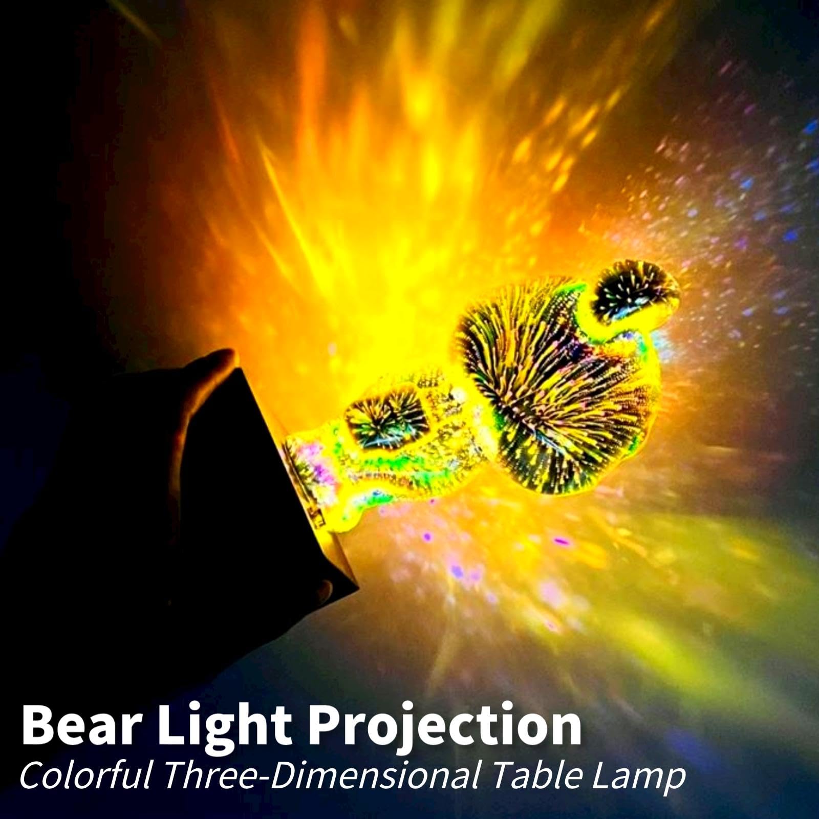 Foto 2 | Luz Nocturna Gzkpl Twinkle Bear 3d Para Fuegos Artificiales Que Cambian De Color - Venta Internacional.