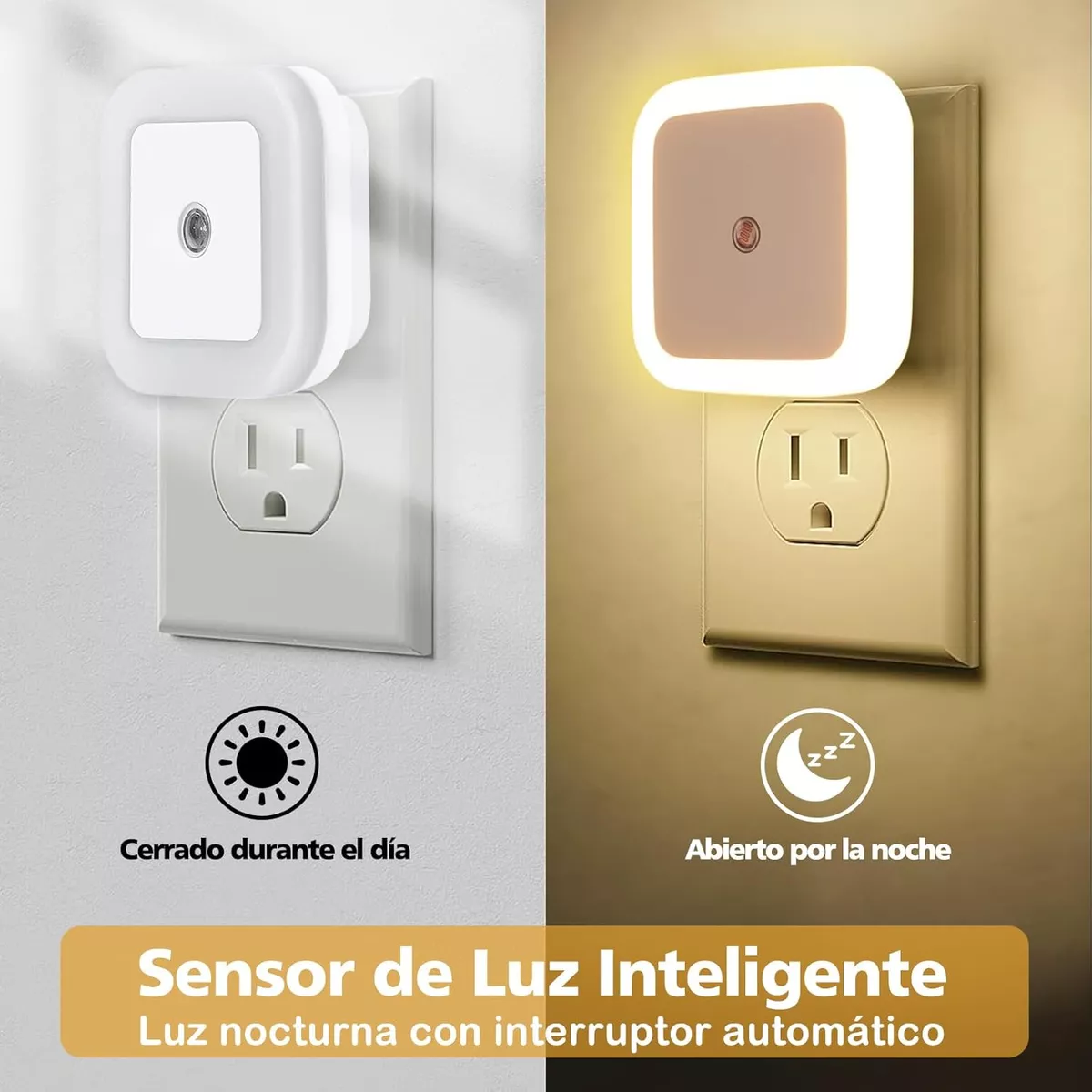 Foto 5 pulgar | Kit 6 Luces De Noche Led Con Sensor De Luz Eo Safe Imports Esi-15530 Blanco