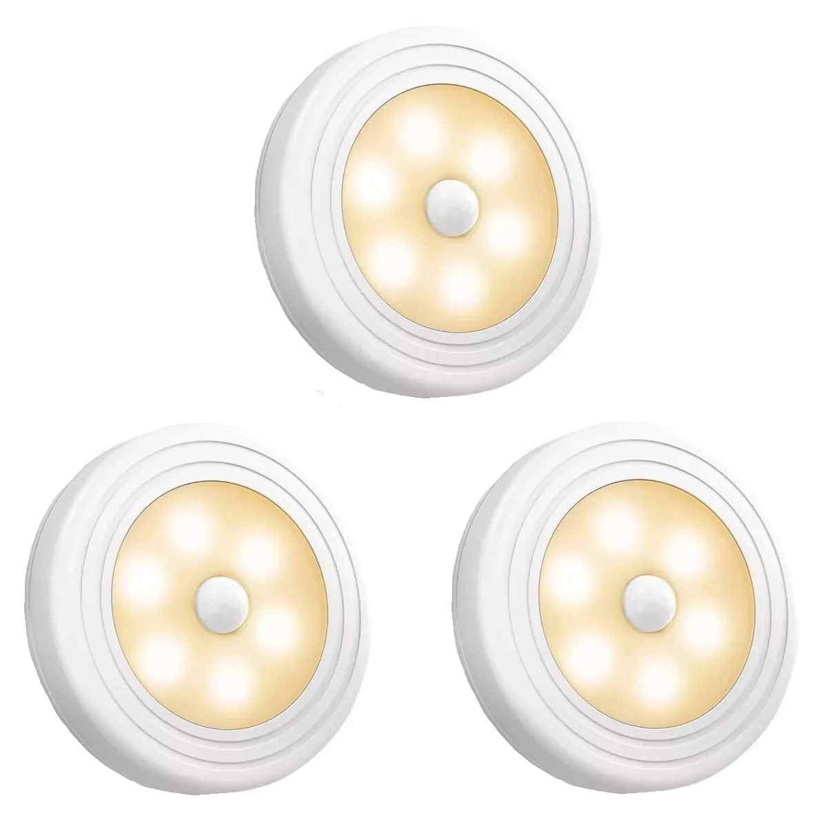 Luz Led Inalámbrica Sensor De Movimiento 3 Pzs Eo Safe Imports Esi-15528 Blanco