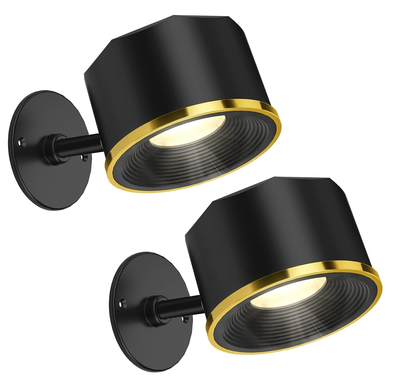 Lámparas De Pared  Bombillas Led Recargables, 2pzs Eo Safe Imports Esi-15527 Negro