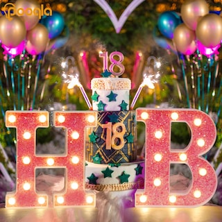 Foto 6 | Luces Led con Letras en Forma de Marquesina Pooqla Rosa Alfabeto A - Venta Internacional