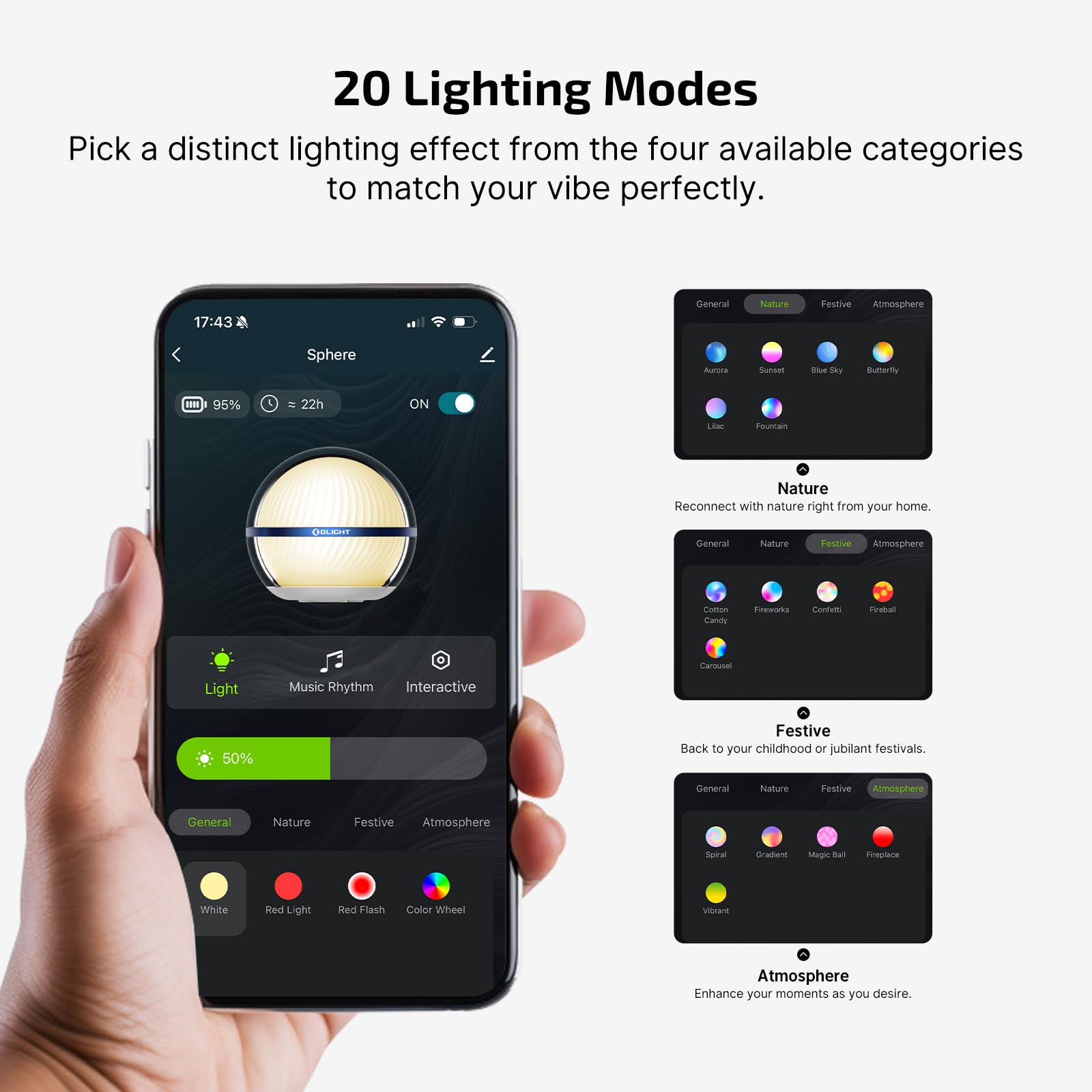 Foto 5 | Lámpara Nocturna Olight Sphere Smart, 75 Lúmenes, Rgb, Recargable - Venta Internacional.