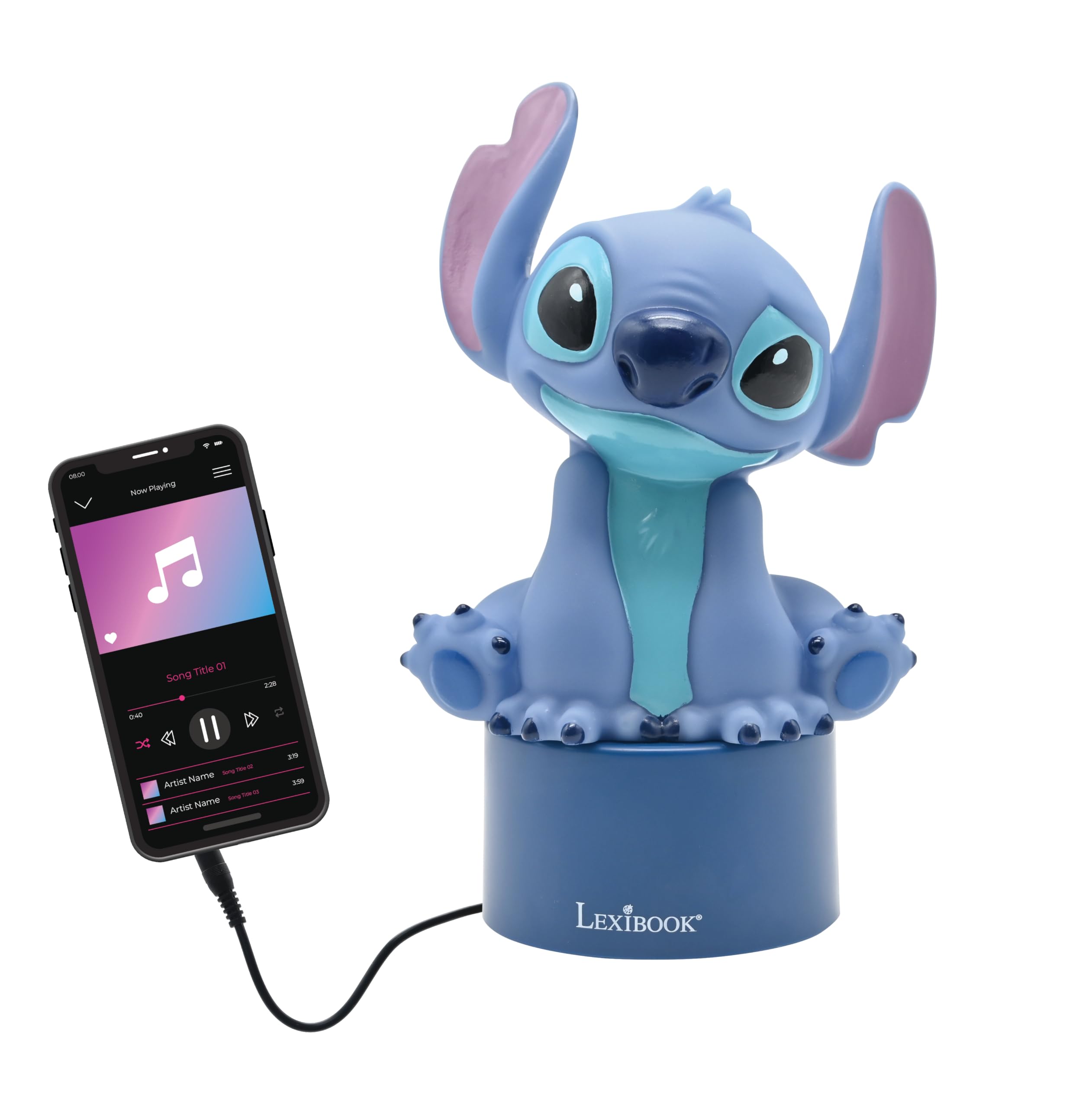 Foto 6 pulgar | Altavoz Nightlight Lexibook Disney Stitch, Cambio De Color Azul - Venta Internacional.