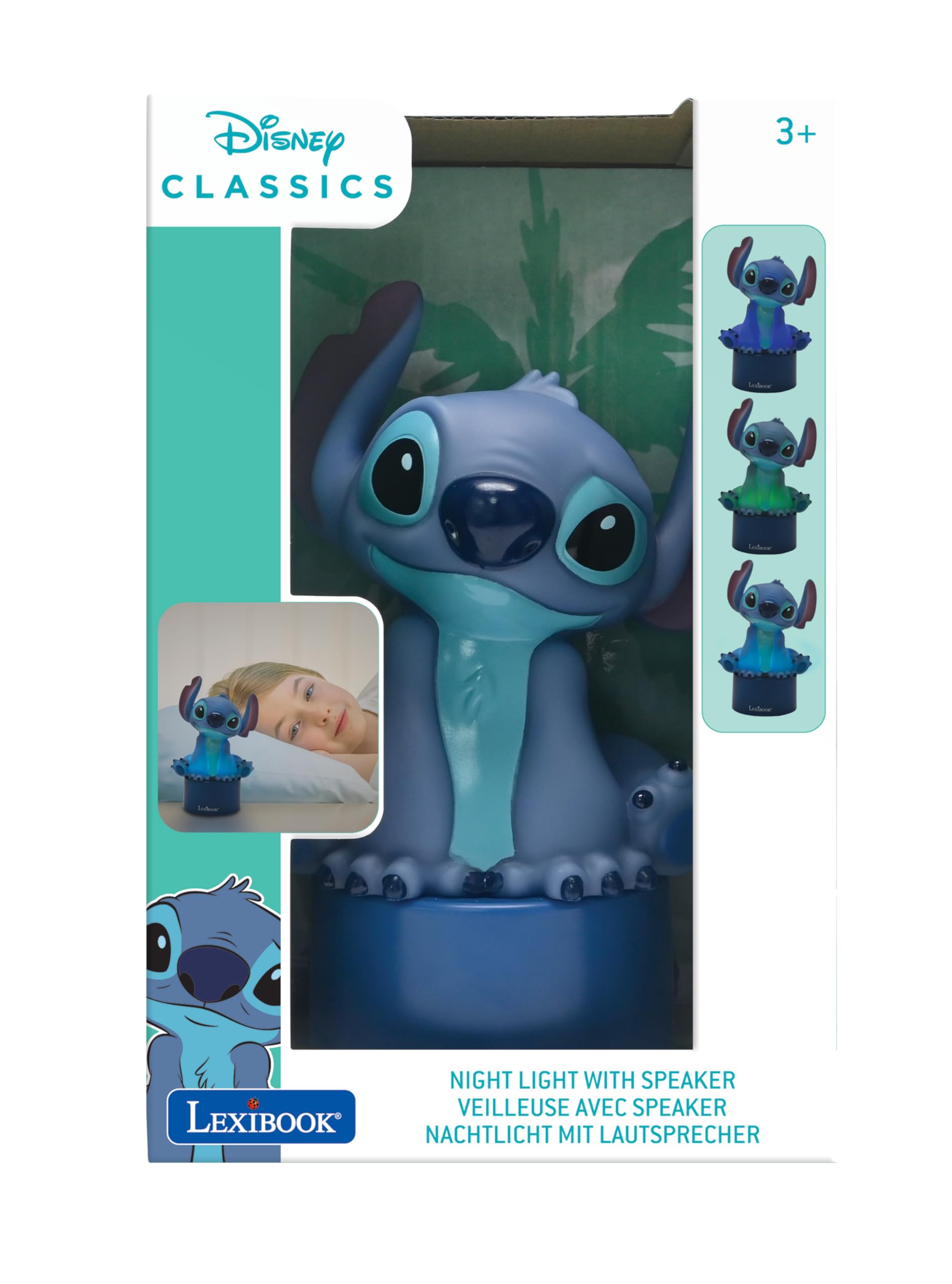 Foto 7 pulgar | Altavoz Nightlight Lexibook Disney Stitch, Cambio De Color Azul - Venta Internacional.