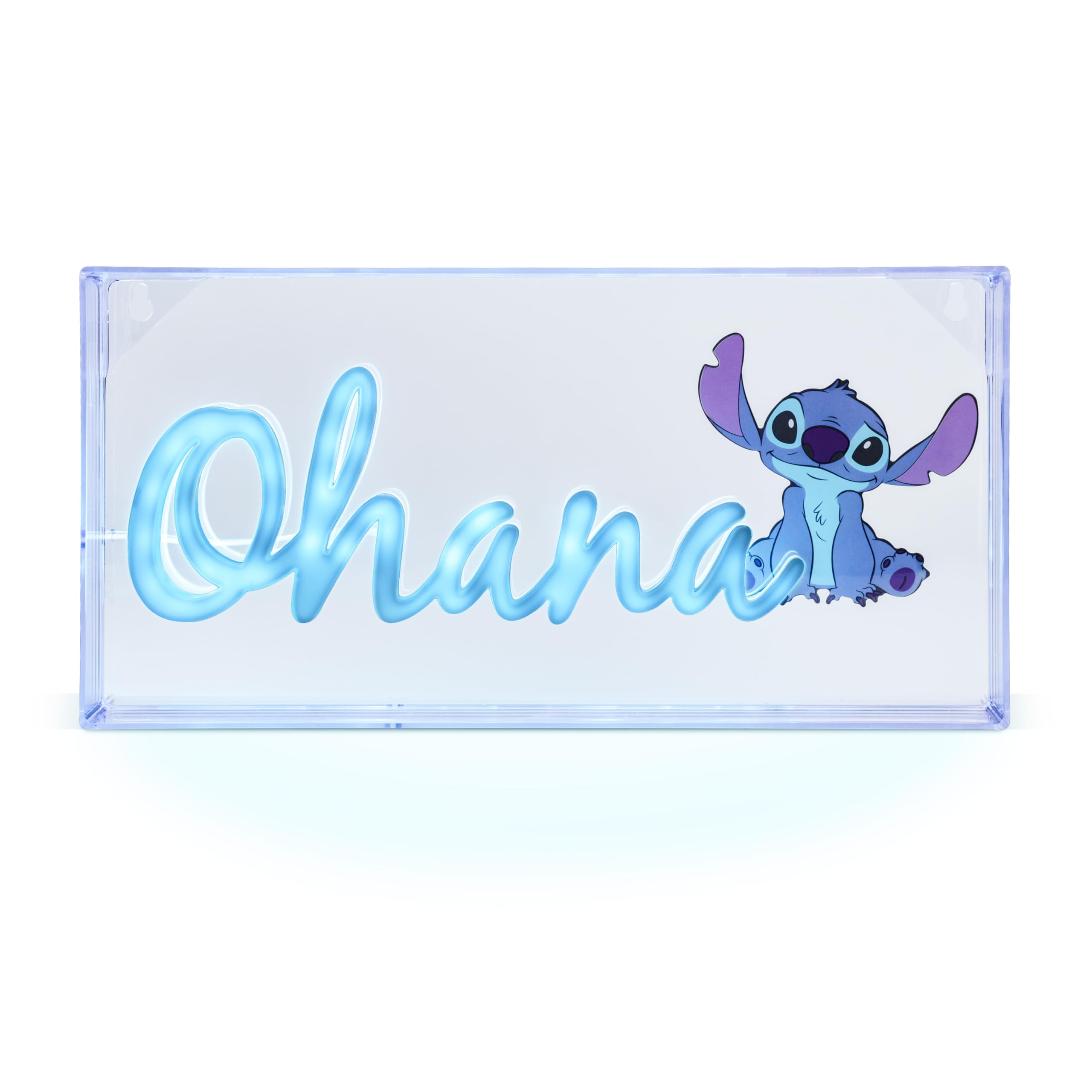 Luz Led De Neón Paladone Stitch Ohana Design, 15 Cm, Alimentada Por Usb - Venta Internacional.