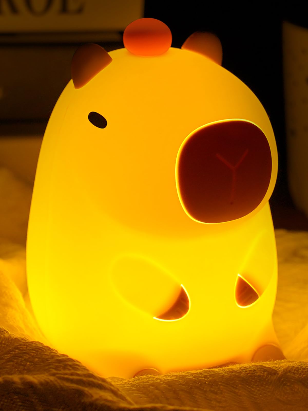 Luz Nocturna Amaredom Capybara De Silicona Recargable Led - Venta Internacional.