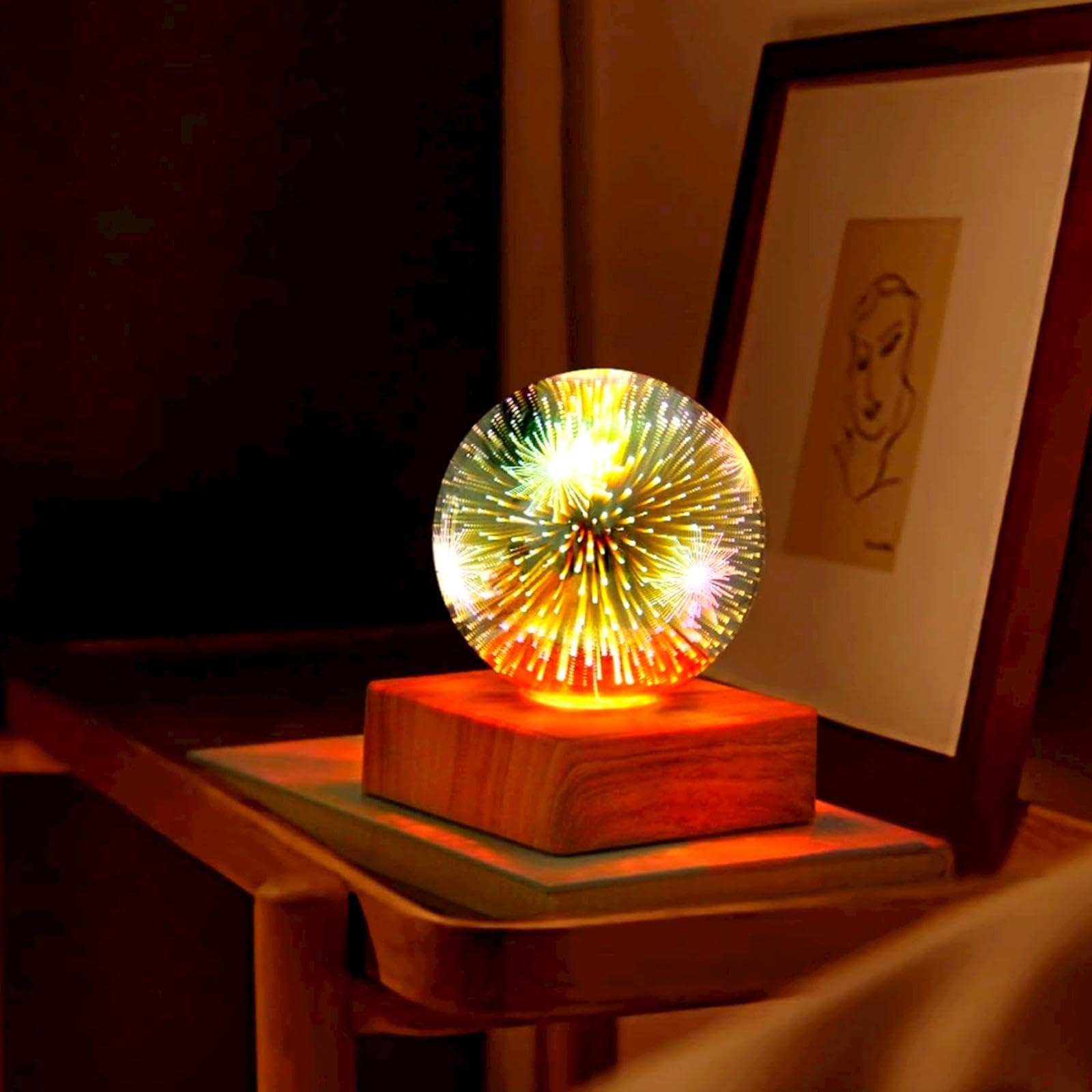 Foto 8 pulgar | Lámpara De Mesa Gzkpl Twinkle 3d Firework Ball Light Usb - Venta Internacional.