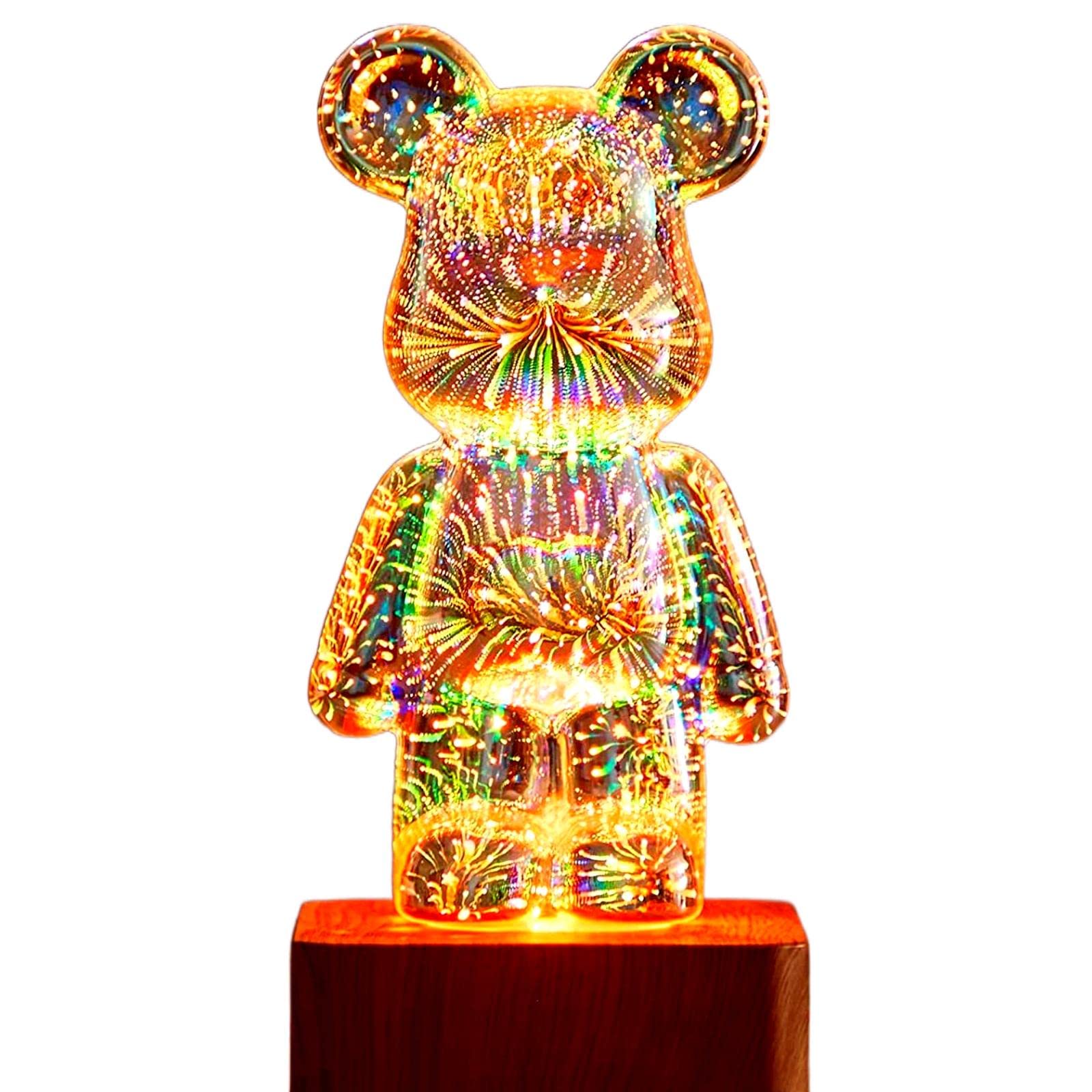 Foto 2 pulgar | Lámpara Led Gzkpl 3d Con Forma De Oso Pirotécnico Que Cambia De Color - Venta Internacional.