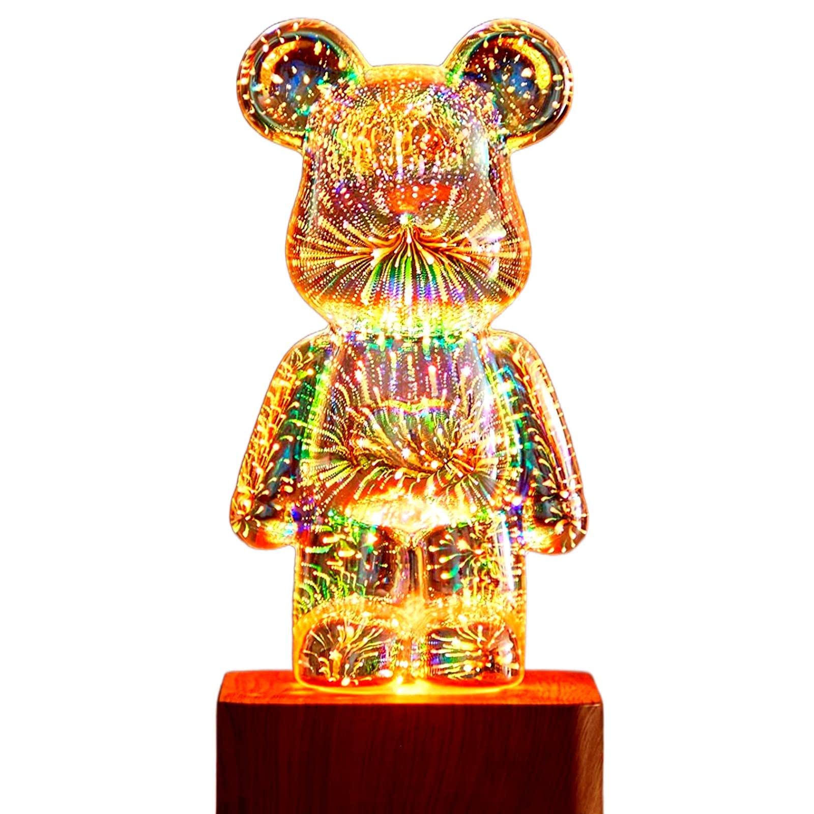 Lámpara Led Gzkpl 3d Con Forma De Oso Pirotécnico Que Cambia De Color - Venta Internacional.