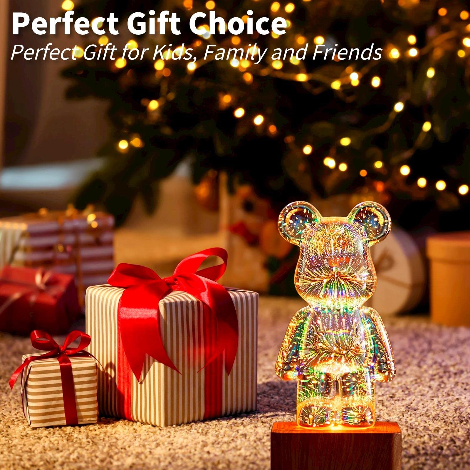Foto 4 | Lámpara Led Gzkpl 3d Con Forma De Oso Pirotécnico Que Cambia De Color - Venta Internacional.