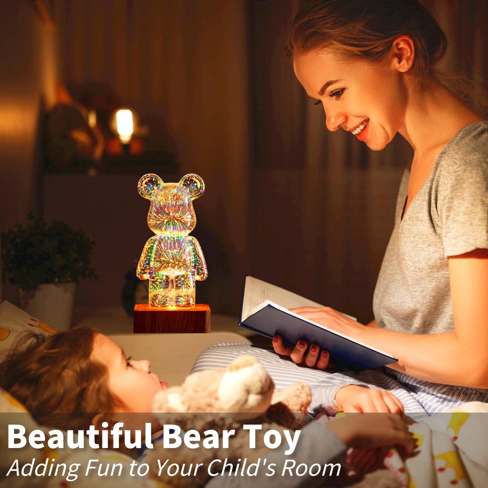 Foto 5 | Lámpara Led Gzkpl 3d Con Forma De Oso Pirotécnico Que Cambia De Color - Venta Internacional.