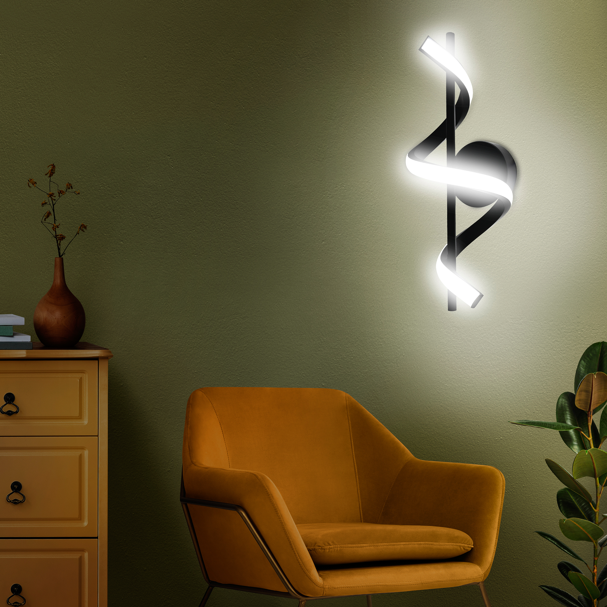 Foto 4 | Lámpara Arbotante Moderno Espiral Negro