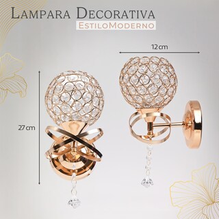 Foto 2 | Arbotante Moderno Cristal Oro