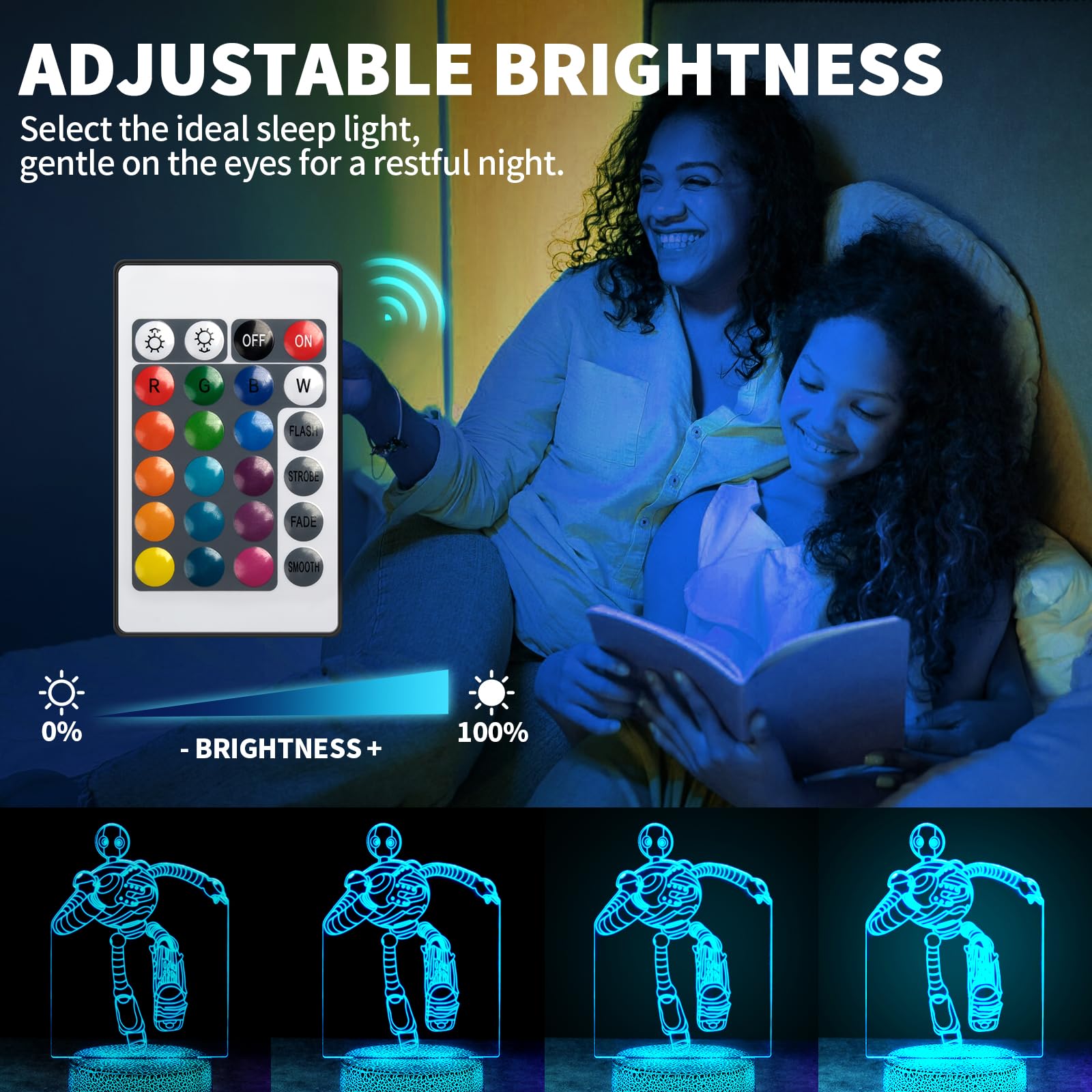 Foto 5 pulgar | Lámpara De Escritorio Led Con Control Táctil De Robot 3d Night Light Para Niños - Venta Internacional.