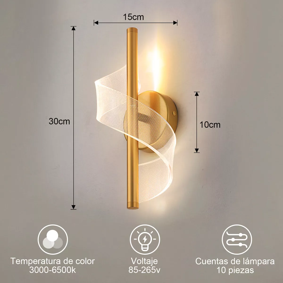 Foto 4 pulgar | Lámpara Colgante Con Forma De Geometría Luz Cálida Eo Safe Imports Esi-18440 Dorado