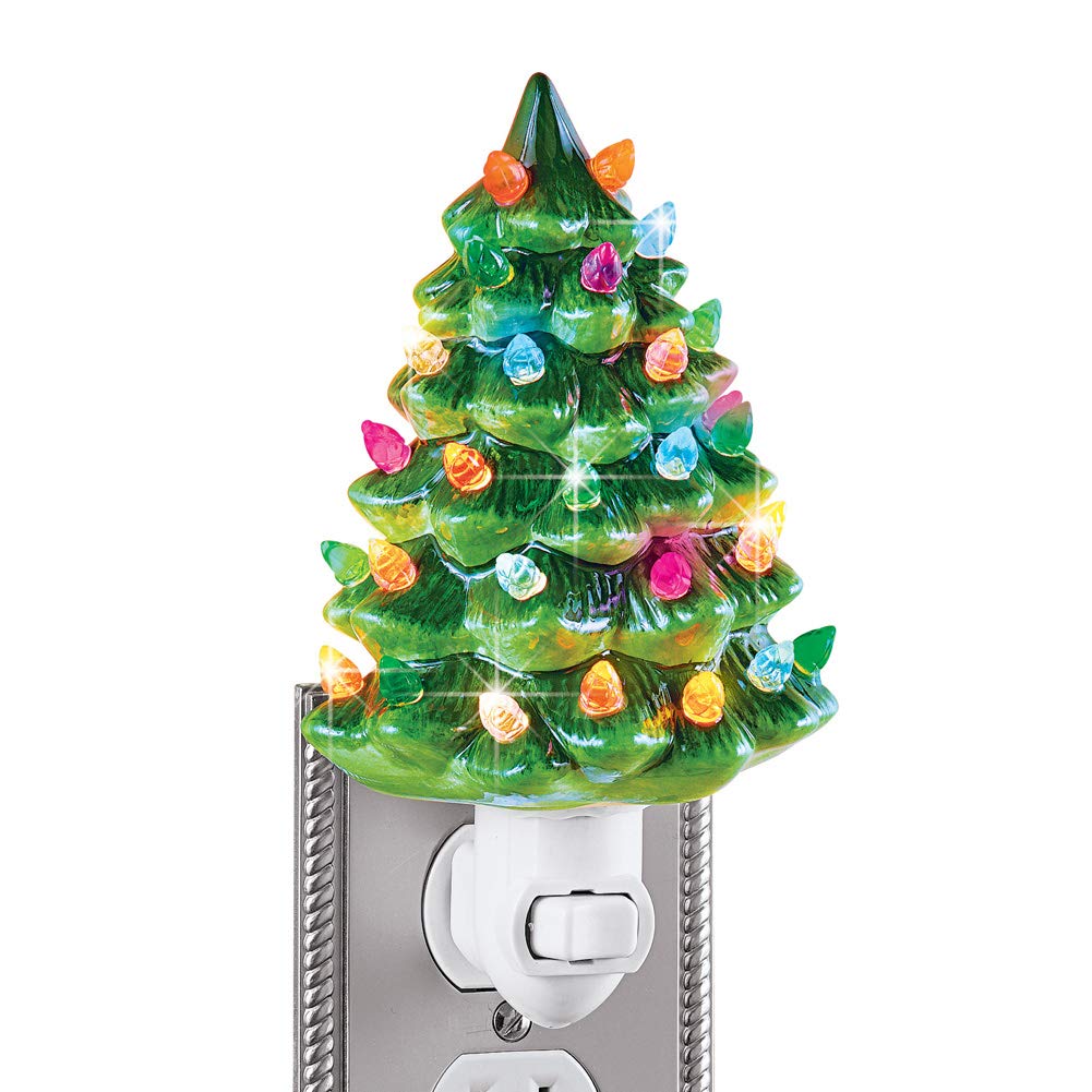 Árbol De Navidad De Cerámica Night Light Collections Etc, 6 Cm, Verde - Venta Internacional.