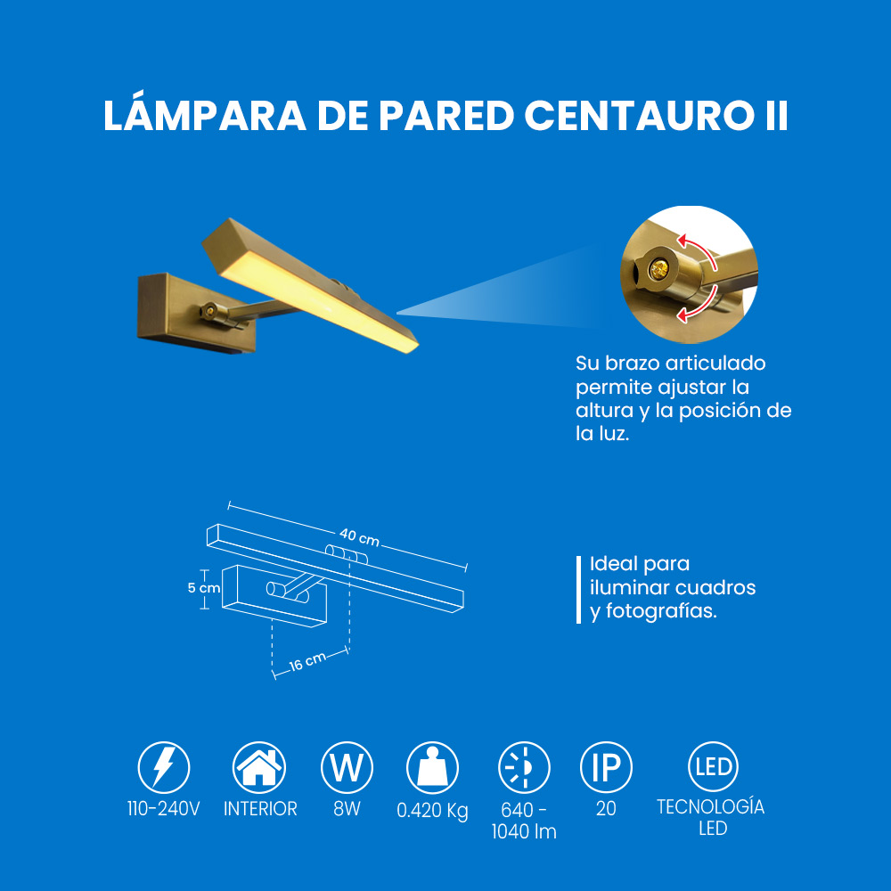 Foto 4 | Mil Luces  Lampara De Pared Centauro Ii