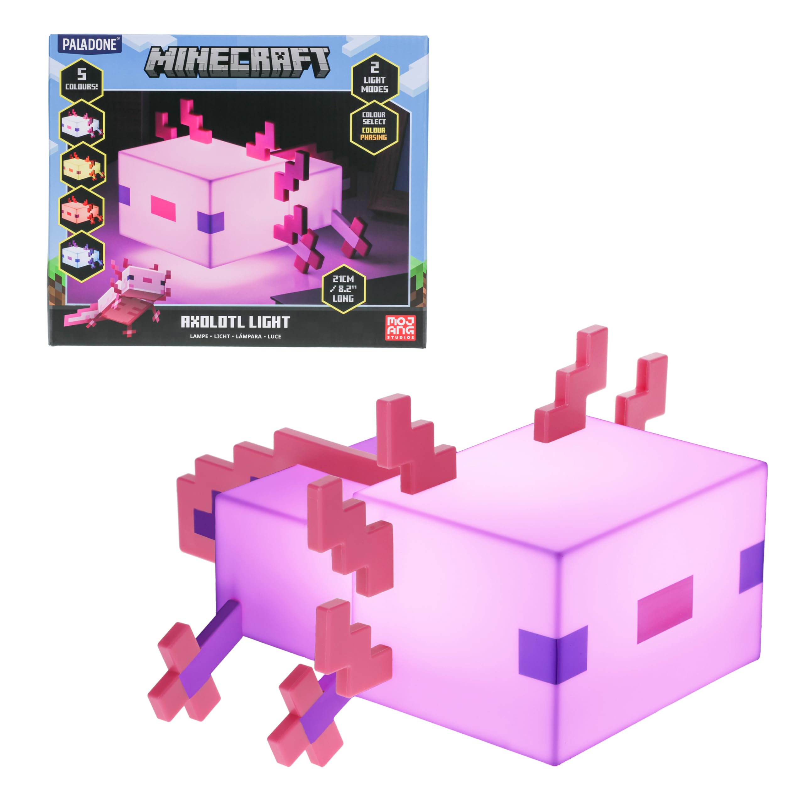 Foto 1 | Night Light Paladone Minecraft Axolotl Con 5 Modos De Color - Venta Internacional.