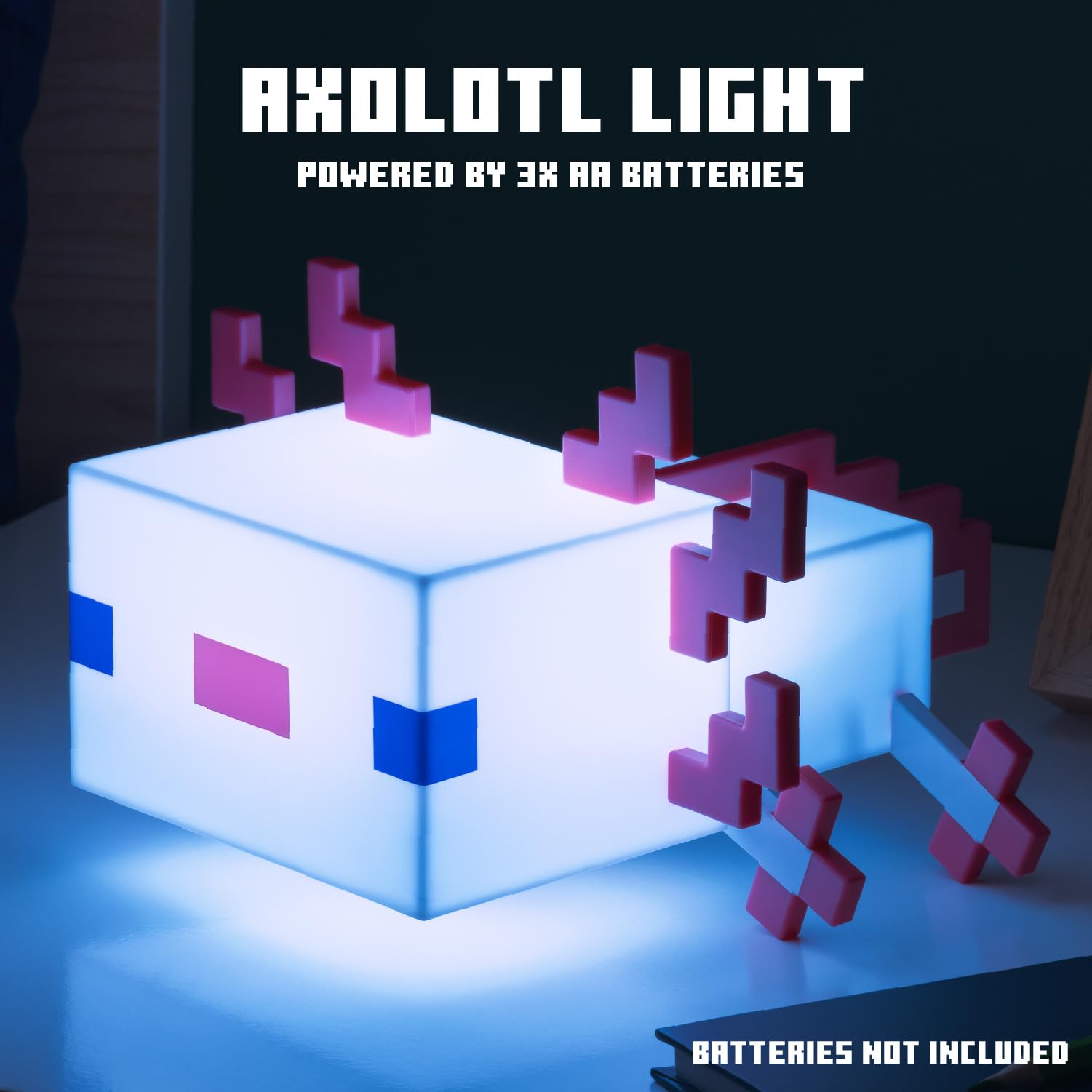 Foto 4 | Night Light Paladone Minecraft Axolotl Con 5 Modos De Color - Venta Internacional.
