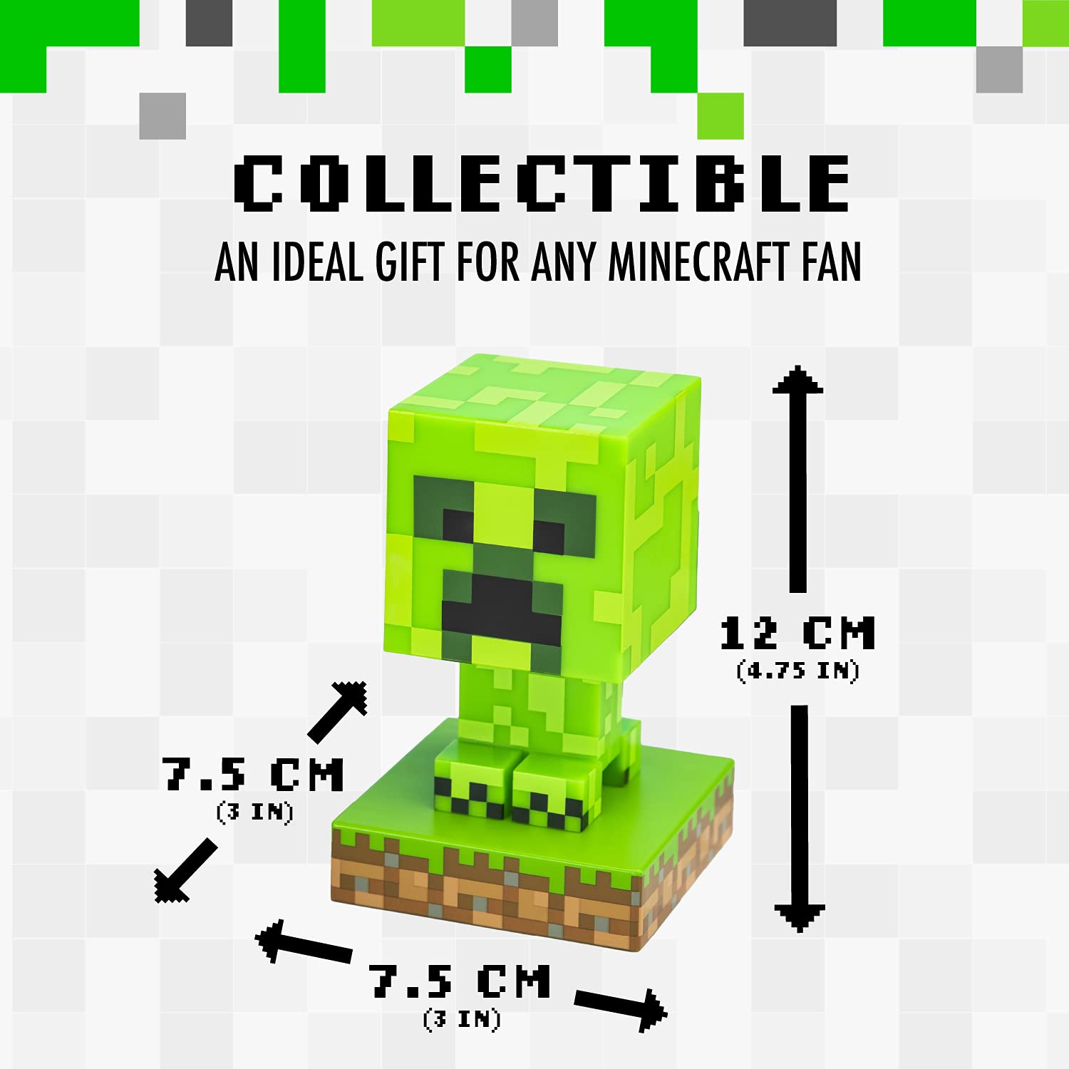 Foto 4 pulgar | Lámpara 3d Night Light Paladone Minecraft Creeper De 12 Cm - Venta Internacional.