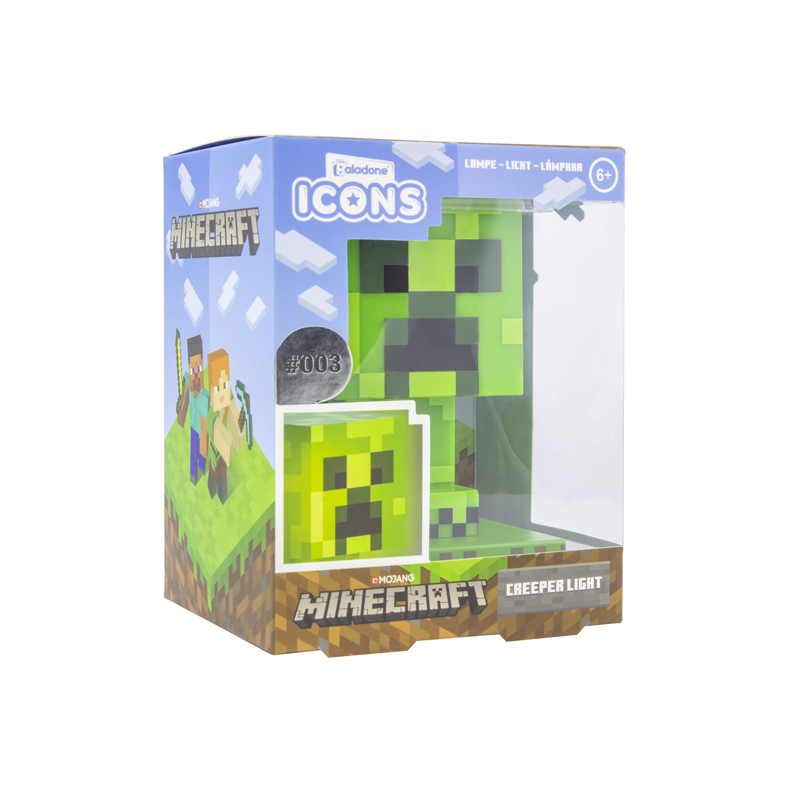 Foto 6 pulgar | Lámpara 3d Night Light Paladone Minecraft Creeper De 12 Cm - Venta Internacional.