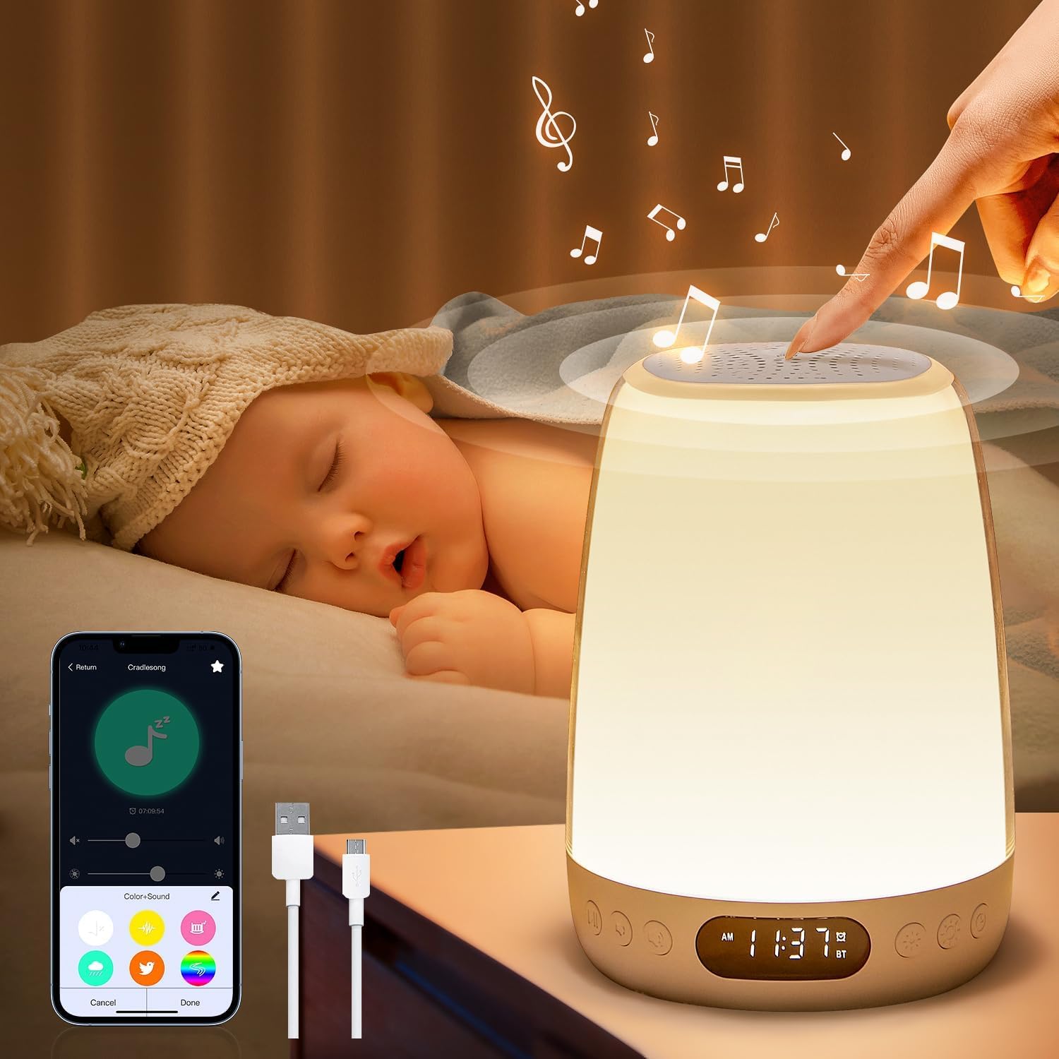 Foto 2 pulgar | Máquina De Sonido Baby Night Light One Fire Bluetooth 14 White Noise - Venta Internacional.