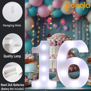 Foto 3 | Decoración Pooqla Con Iluminación Led Con Números 30 Para Fiesta De Cumpleaños - Venta Internacional.