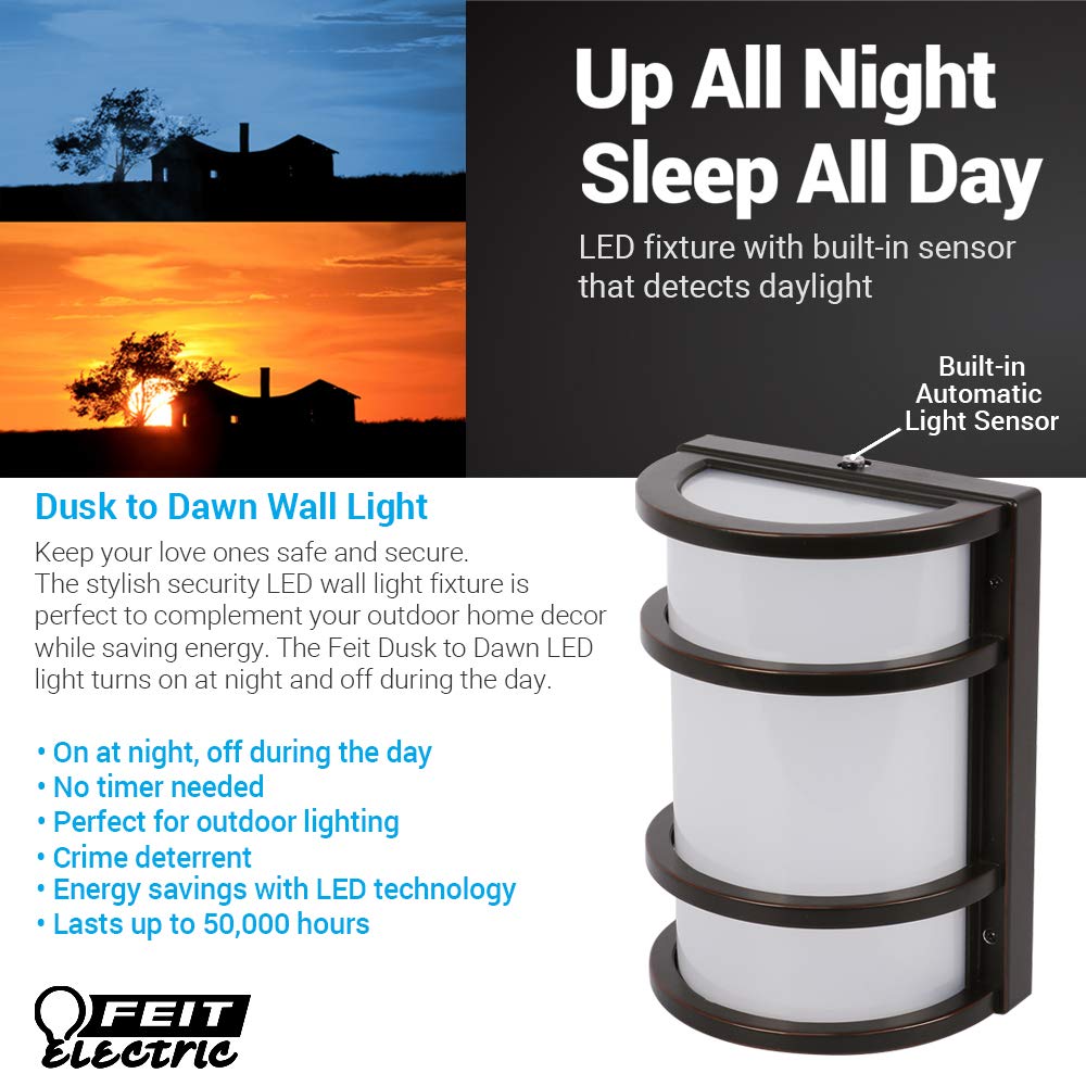 Foto 5 pulgar | Lámpara De Pared Exterior Feit Electric Dusk To Dawn Led 12w 5000k - Venta Internacional.