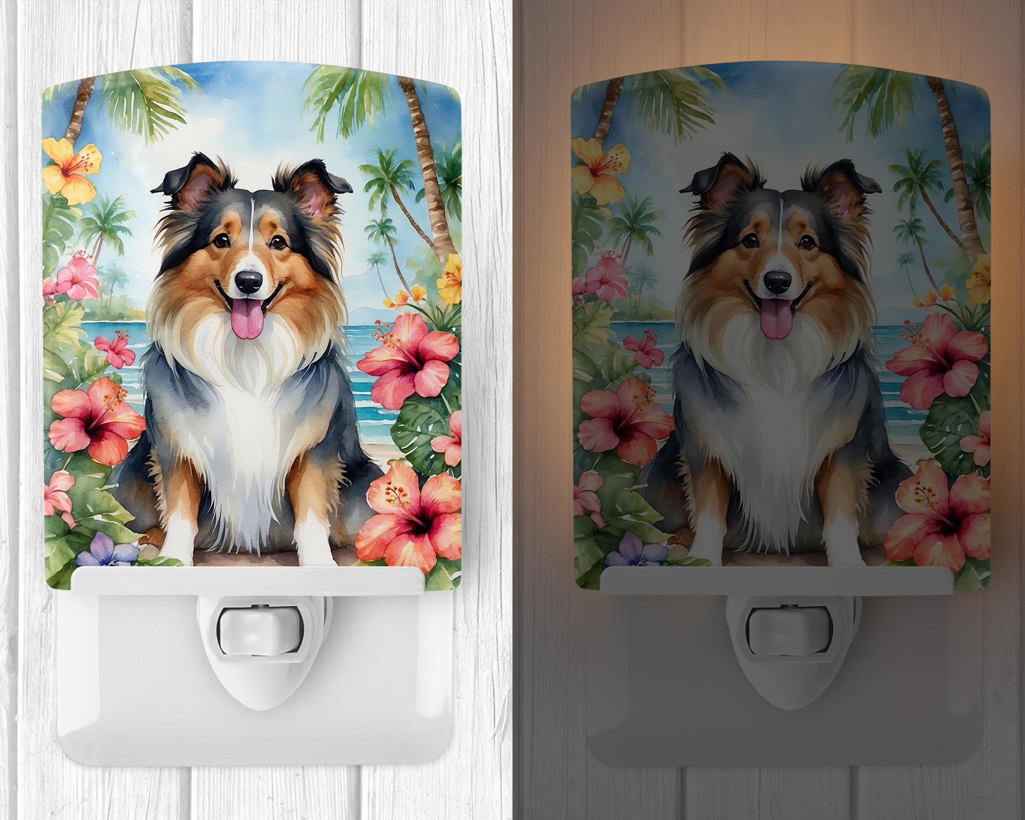 Foto 2 | Luz Nocturna Caroline's Treasures Sheltie Luau Ceramic - Venta Internacional.