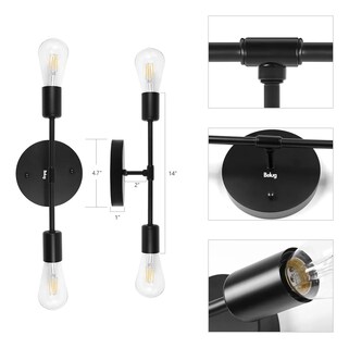 Foto 2 | Lámpara De Techo Belug Moderna Lámpara De Pared Decorativase Negro