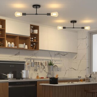 Foto 5 | Lámpara De Techo Belug Moderna Lámpara De Pared Decorativase Negro