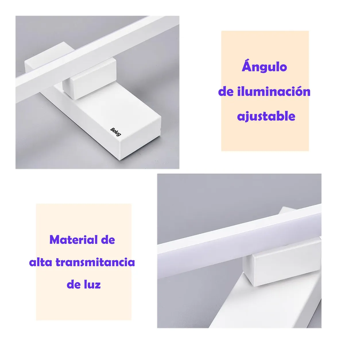 Foto 6 pulgar | Lampara De Pared Belug Interior Moderna Lámpara De Baño Dormitorio Blanco